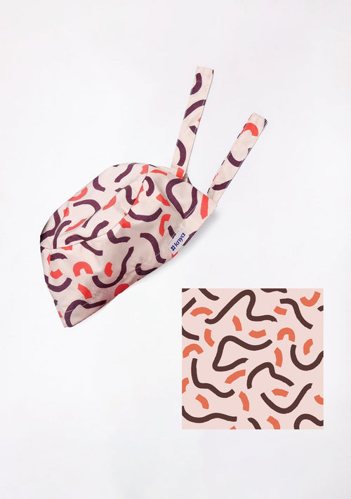 Printed Unisex (Swirl-Beige) Scrub Cap - Pack of 2