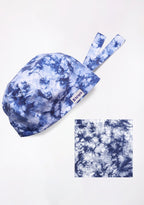 Printed Unisex (Tie & Dye Blue) Scrub Cap - Pack of 2