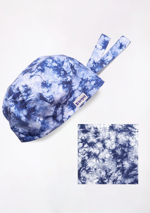 Printed Unisex (Tie & Dye Blue) Scrub Cap - Pack of 2