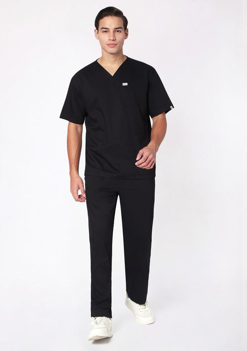 ecoflex™ Men's V-Neck (Black) Scrub