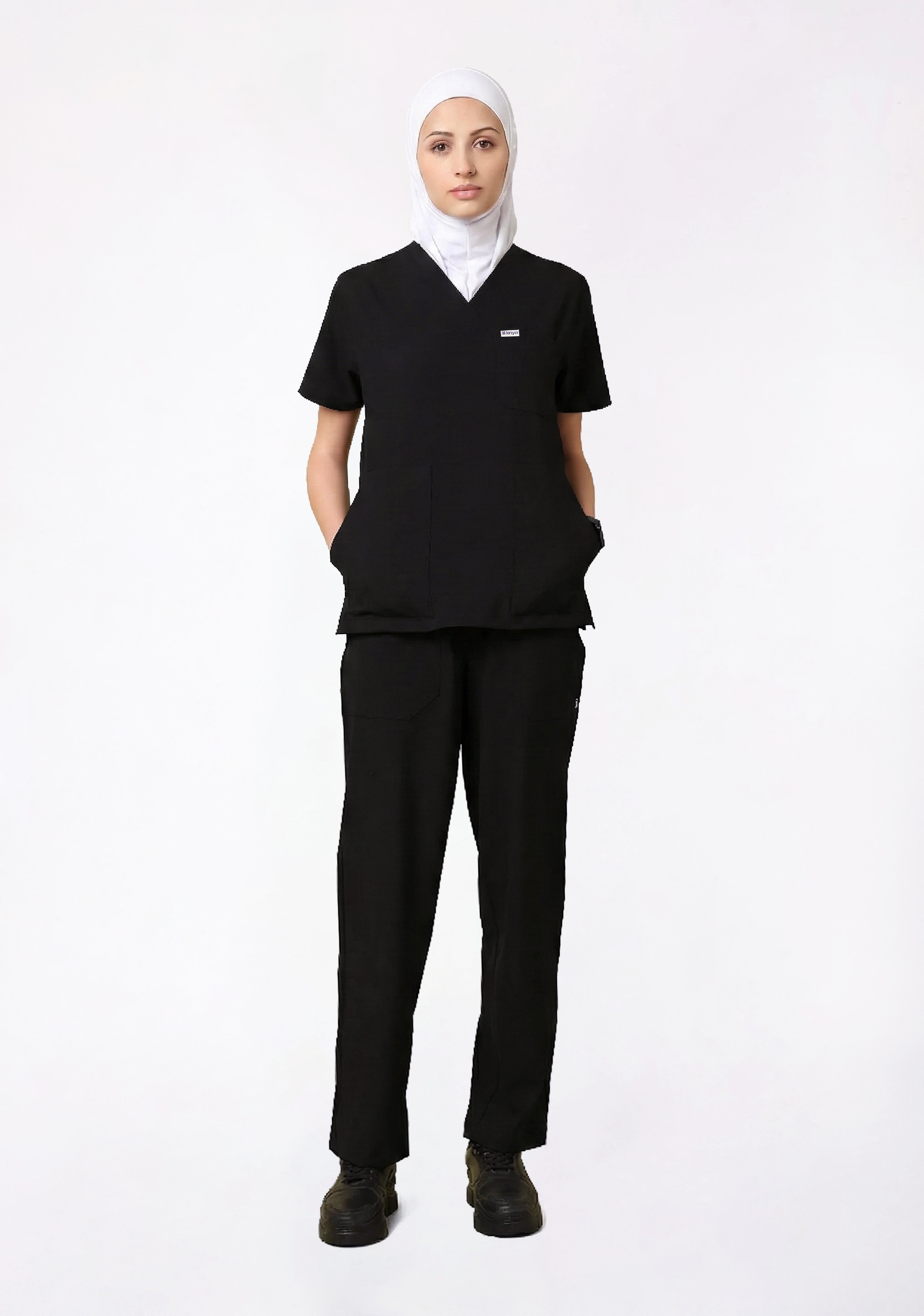 Ecoflex Women's V-Neck (Black) Scrub