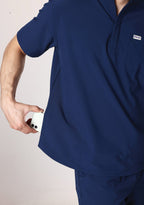 ecoflex™ Men's Mandarin Collar (Navy) Scrubs