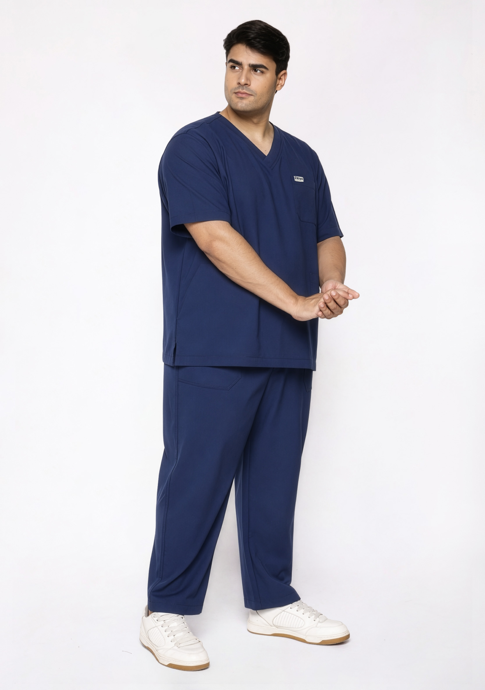 ecoflex™ Men's V-Neck (Navy) Plus Size Scrub
