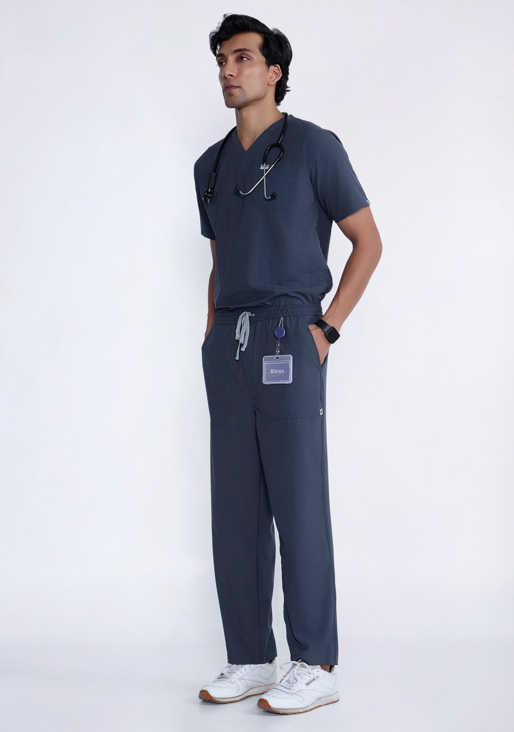 ecoflex™ Men's V-Neck (Steel Grey) Scrub