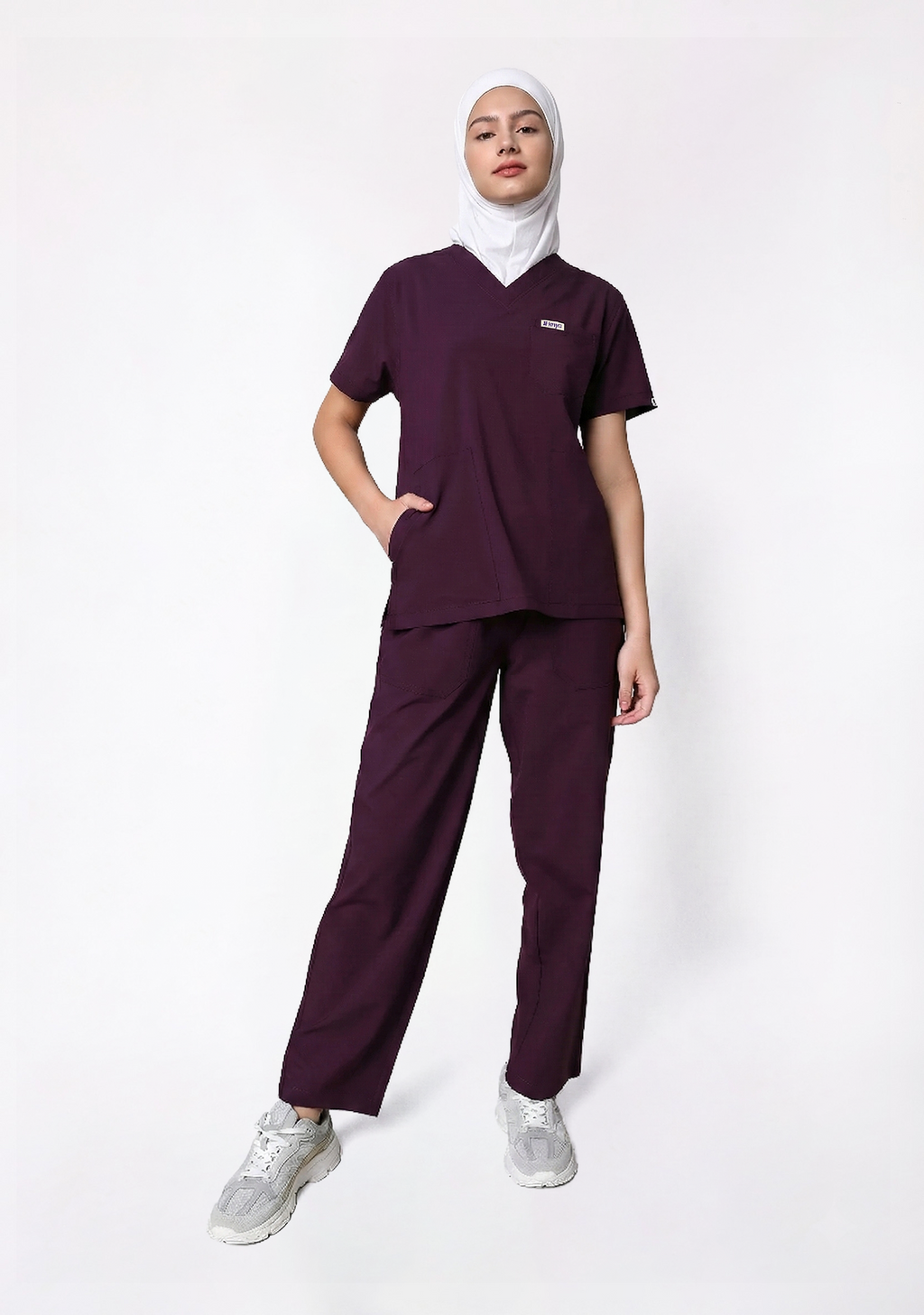 ecoflex™ Women's V-Neck (Wine) Scrub