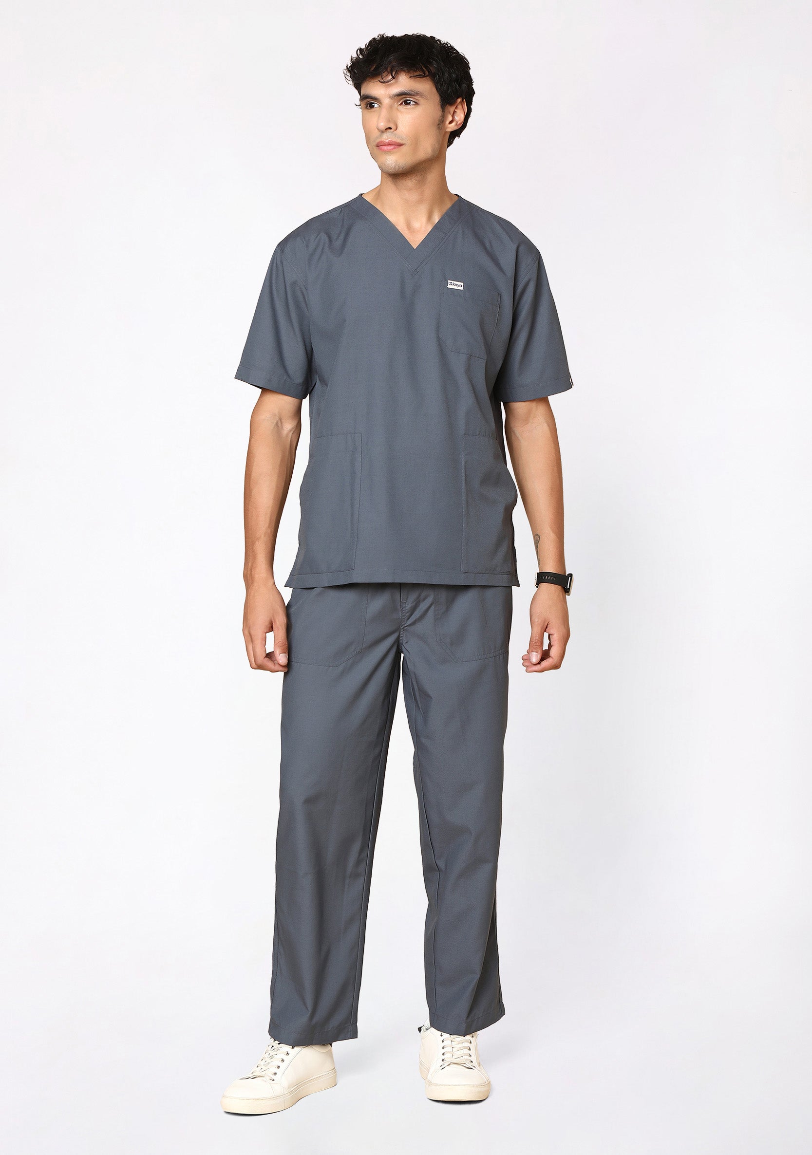 Classic Men's V-Neck (Heather grey) Scrub