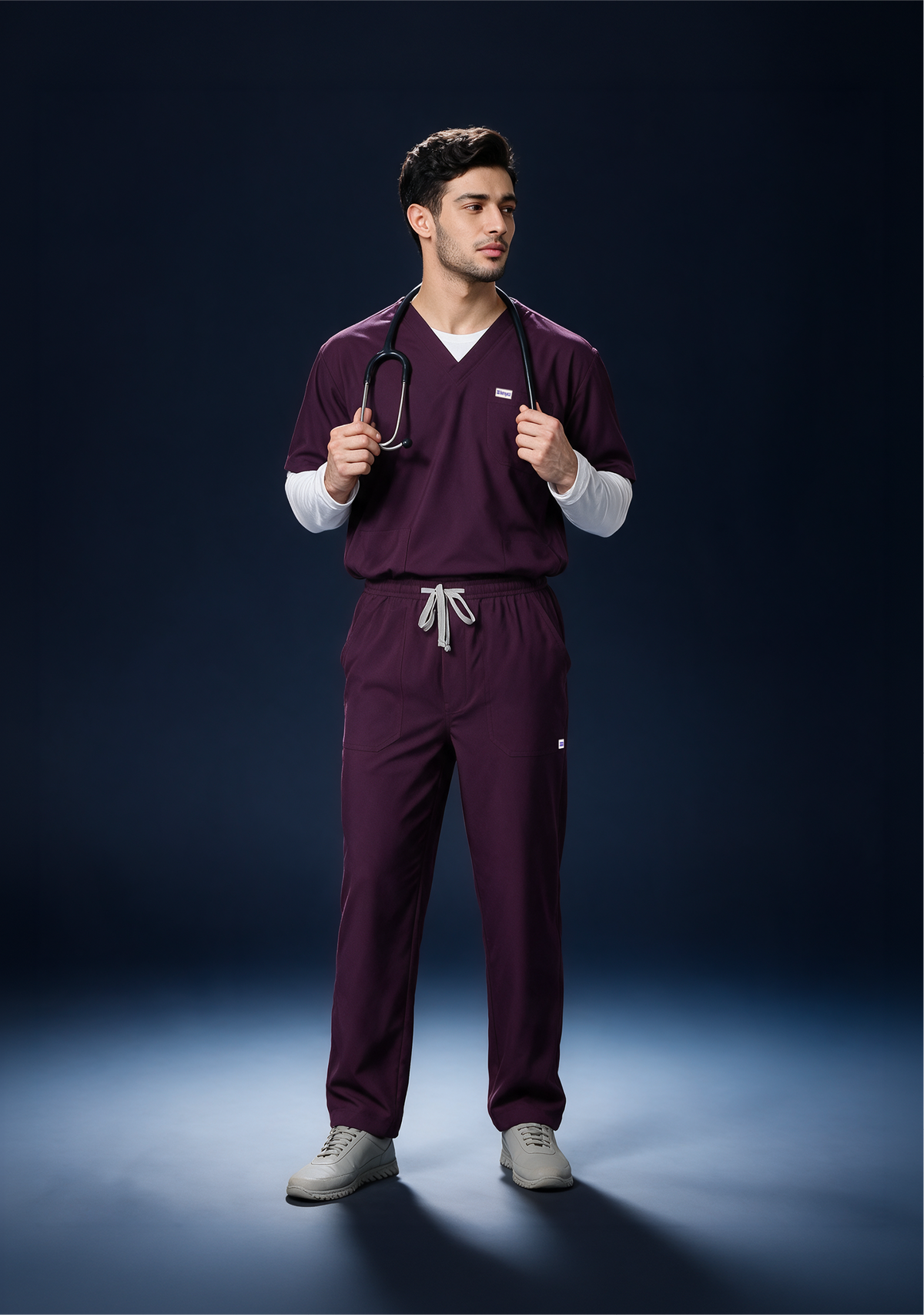 ecoflex™ Men's V-Neck (Wine) Scrub