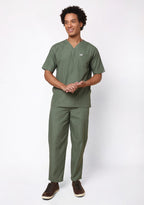 Classic Men's V-Neck (Olive) Scrub