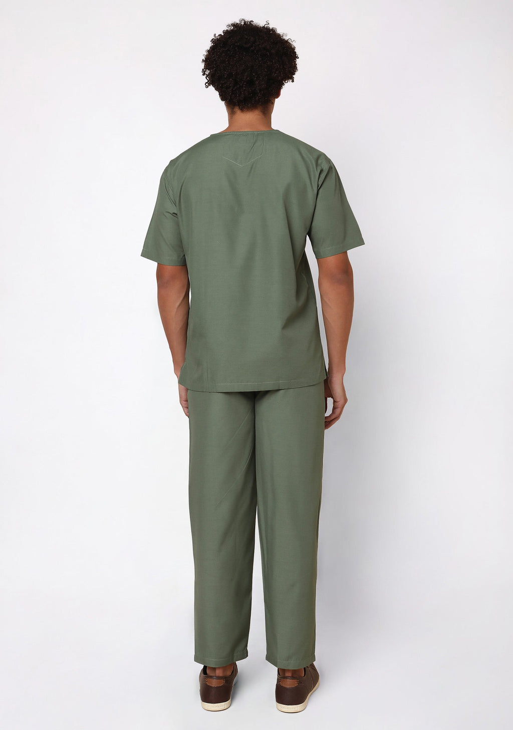Classic Men's V-Neck (Olive) Scrub
