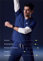 ecoflex™ Men's V-Neck (Navy) Scrub