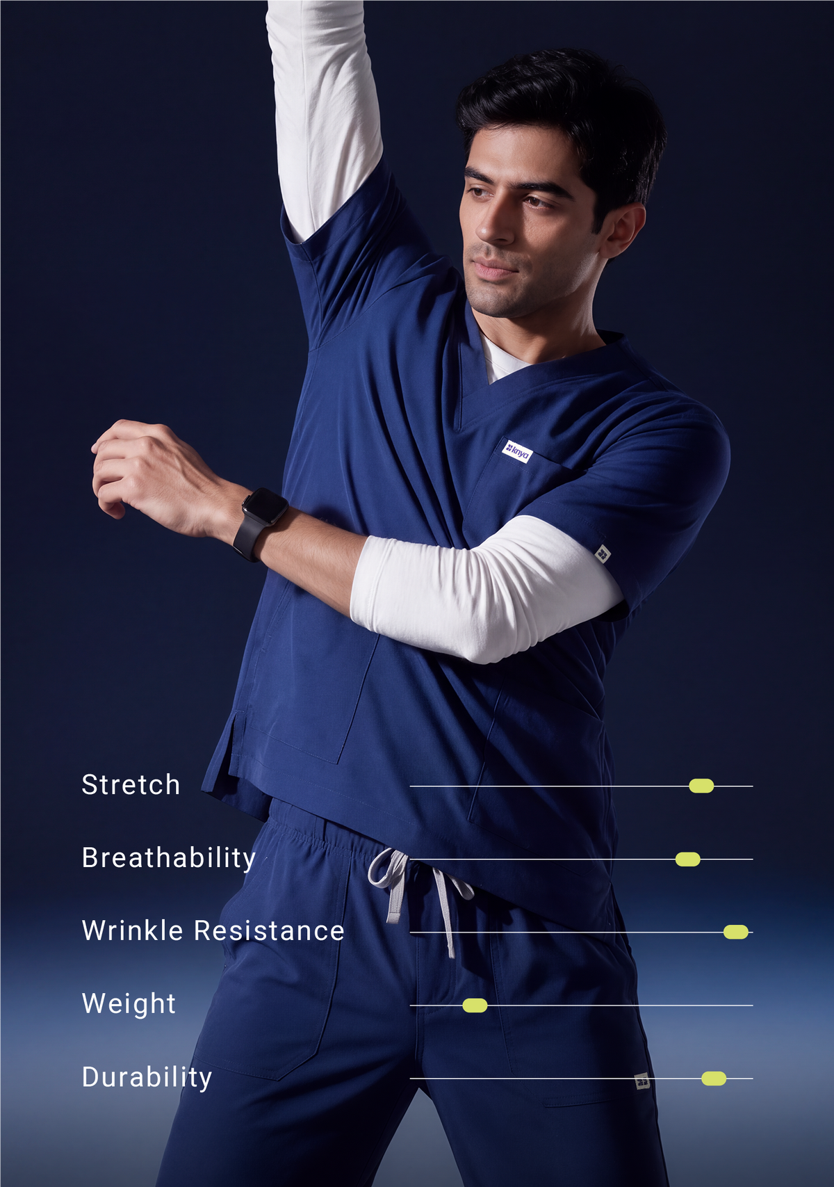 ecoflex™ Men's V-Neck (Navy) Scrub