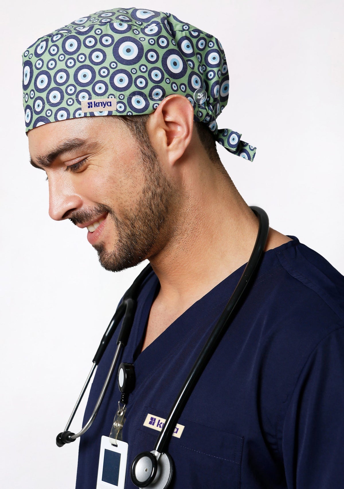 Printed Unisex (Evil Eye) Scrub Cap - Pack of 2