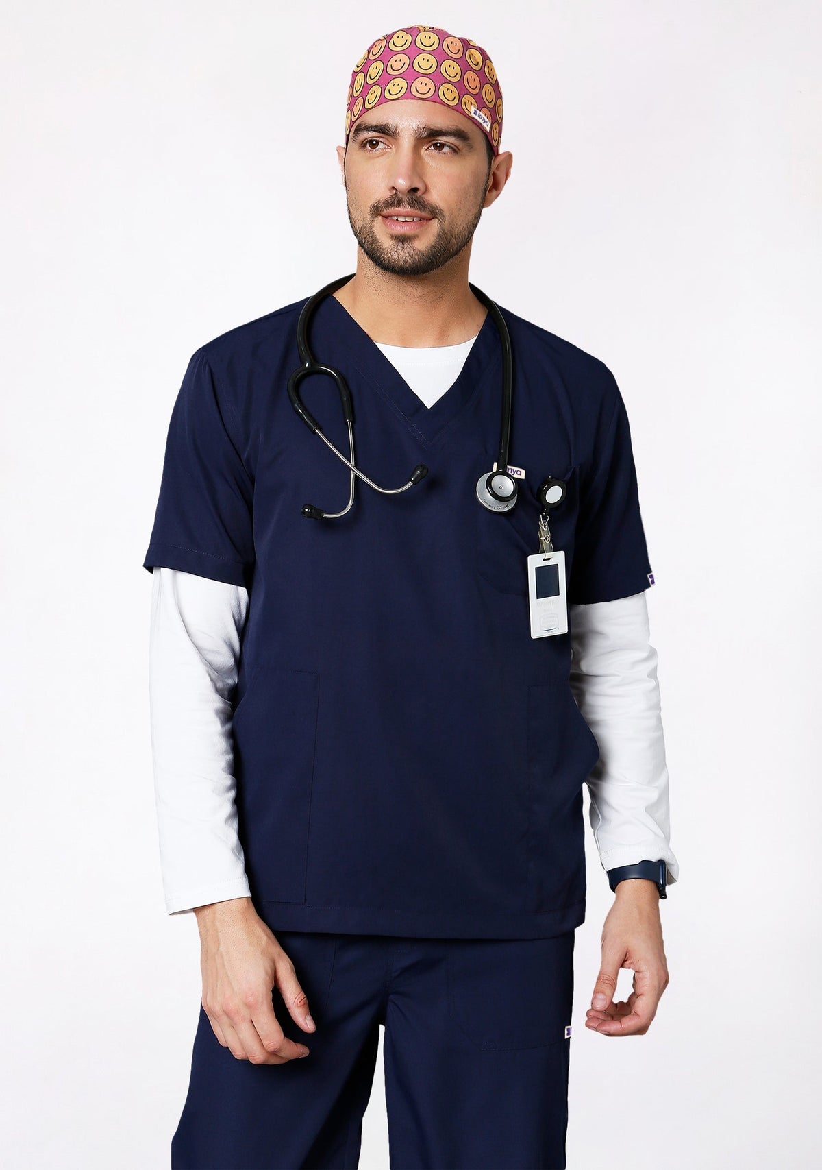 Printed Unisex (Smiley) Scrub Cap - Pack of 2