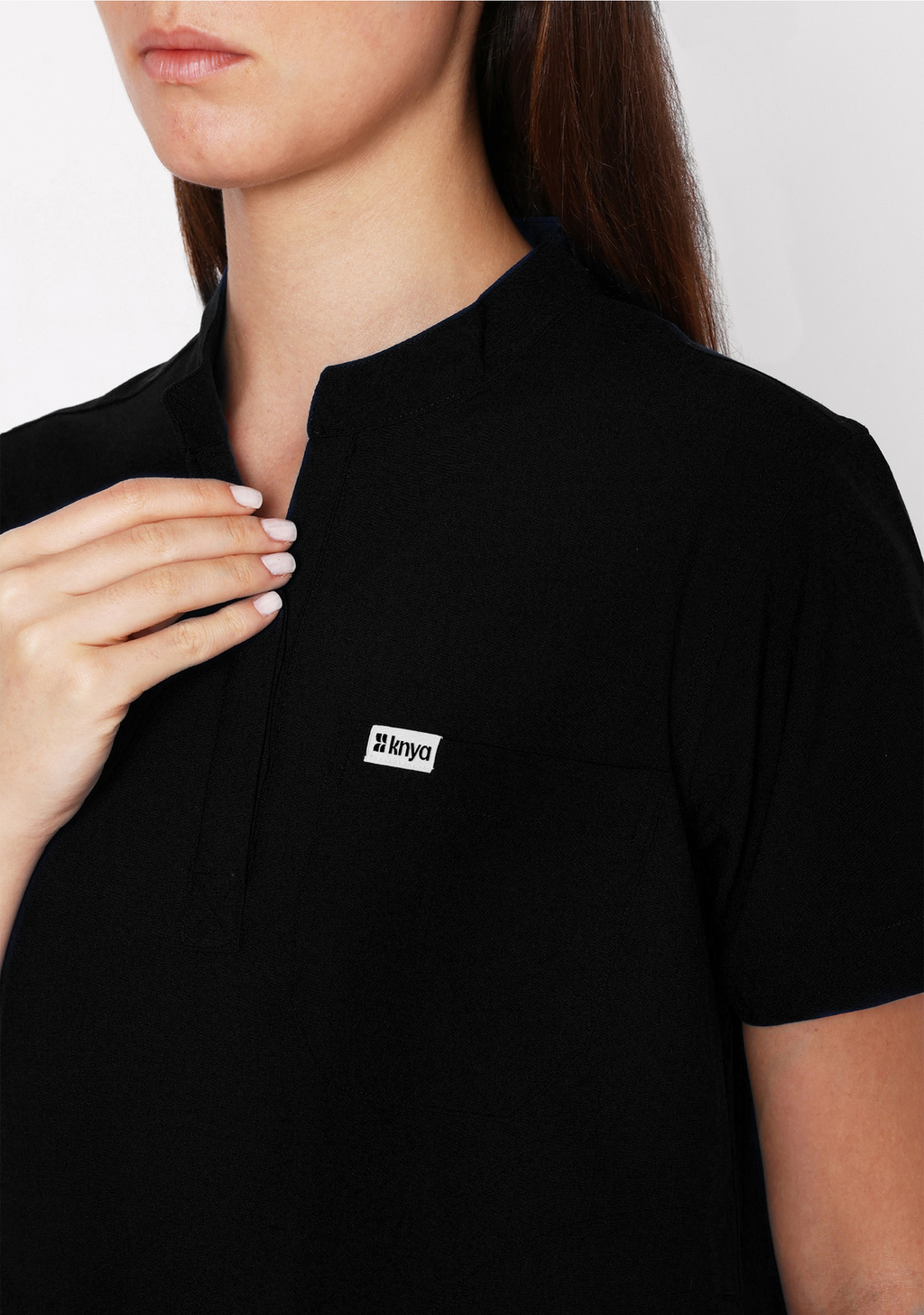 ecoflex™ Women's Mandarin Collar (Black) Scrubs