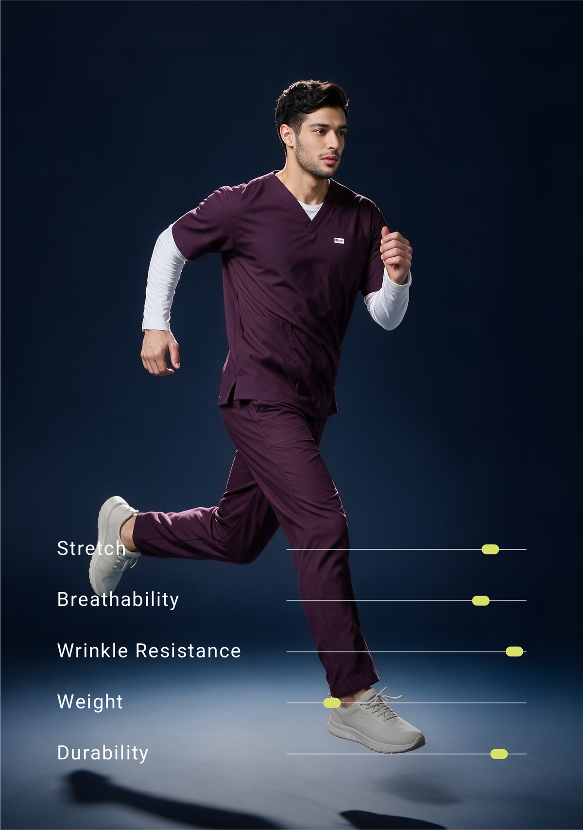 ecoflex™ Men's V-Neck (Wine) Scrub
