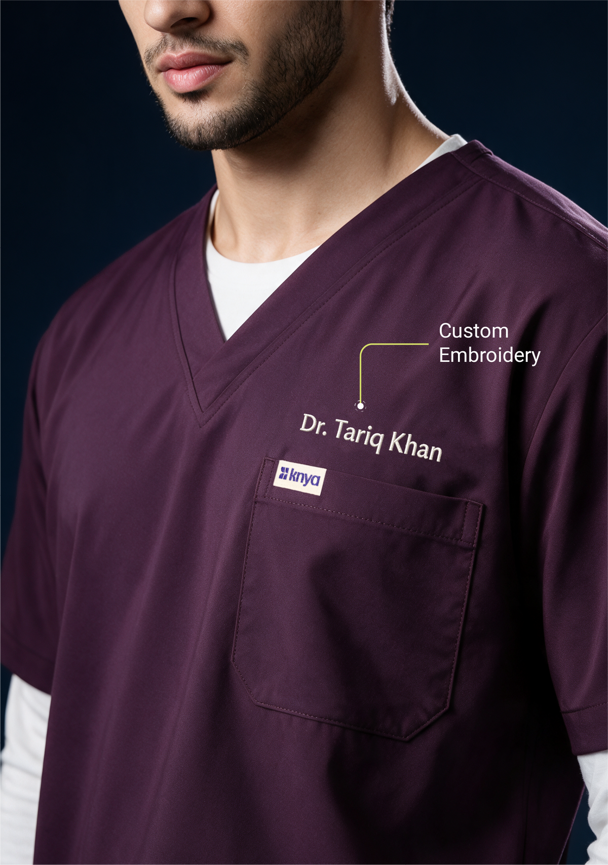 ecoflex™ Men's V-Neck (Wine) Scrub