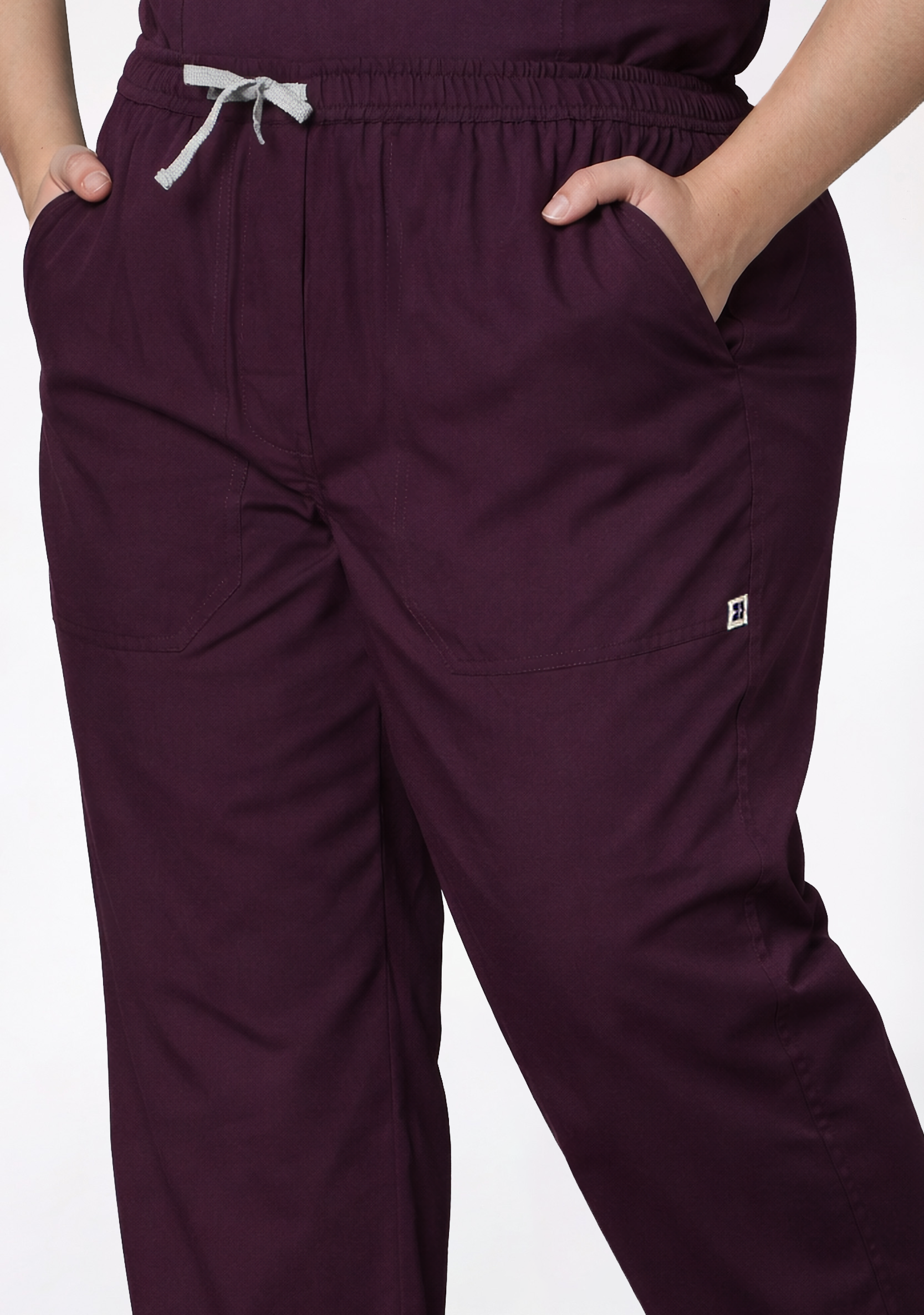 Classic Women's V-Neck (Wine) Plus Size Scrub