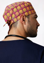 Printed Unisex (Smiley) Scrub Cap - Pack of 2