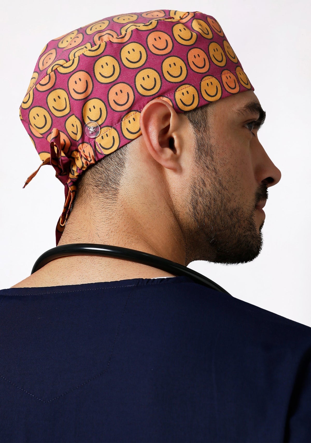 Printed Unisex (Smiley) Scrub Cap - Pack of 2