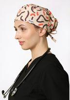 Printed Unisex (Swirl-Beige) Scrub Cap - Pack of 2