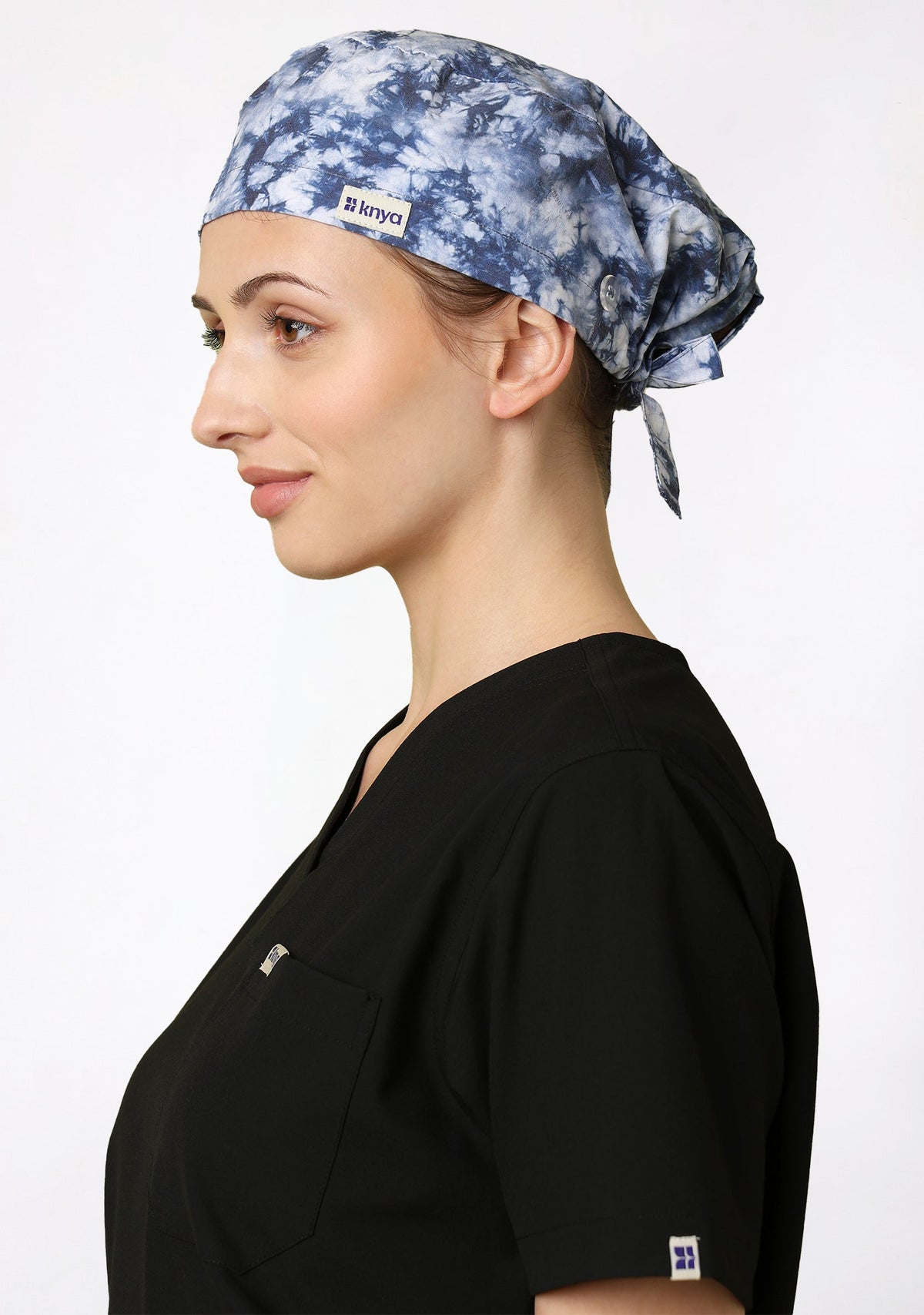 Printed Unisex (Tie & Dye Blue) Scrub Cap - Pack of 2
