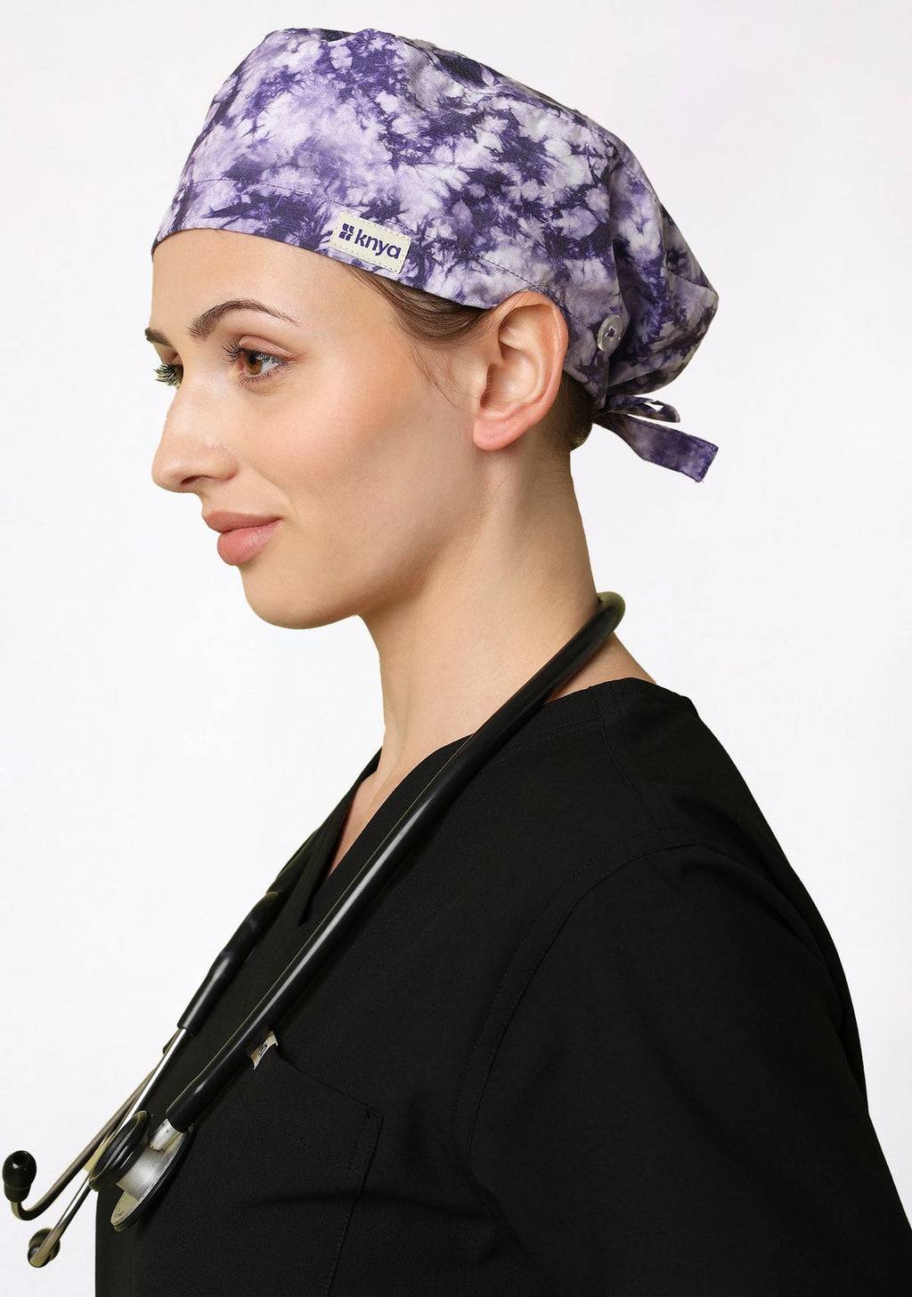 Printed Unisex (Tie & Dye Purple) Scrub Cap - Pack of 2