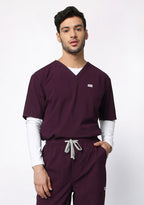 ecoflex™ Men's V-Neck (Wine) Plus Size Scrub