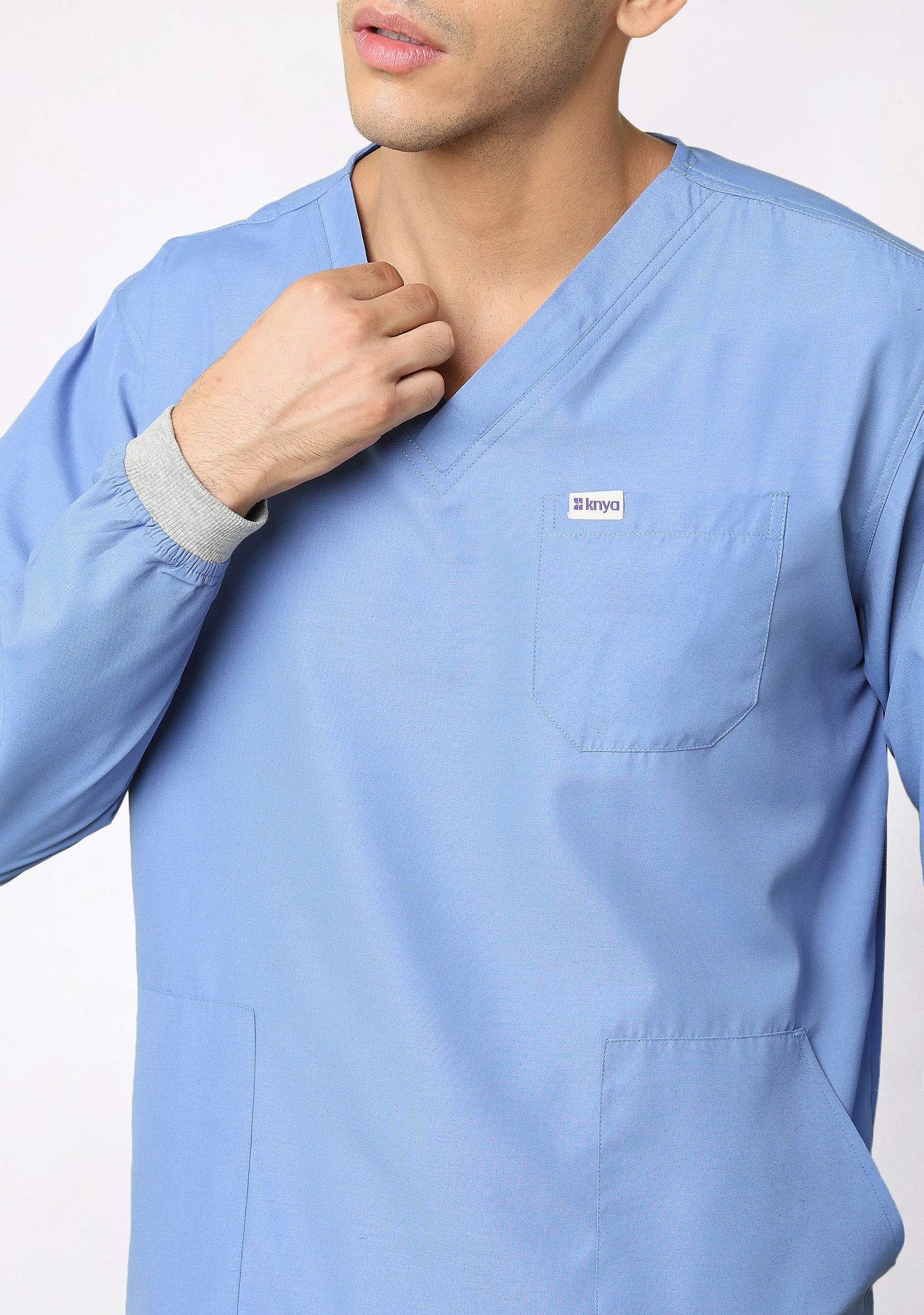 Classic Men's Longsleeves (Ceil Blue) Scrub