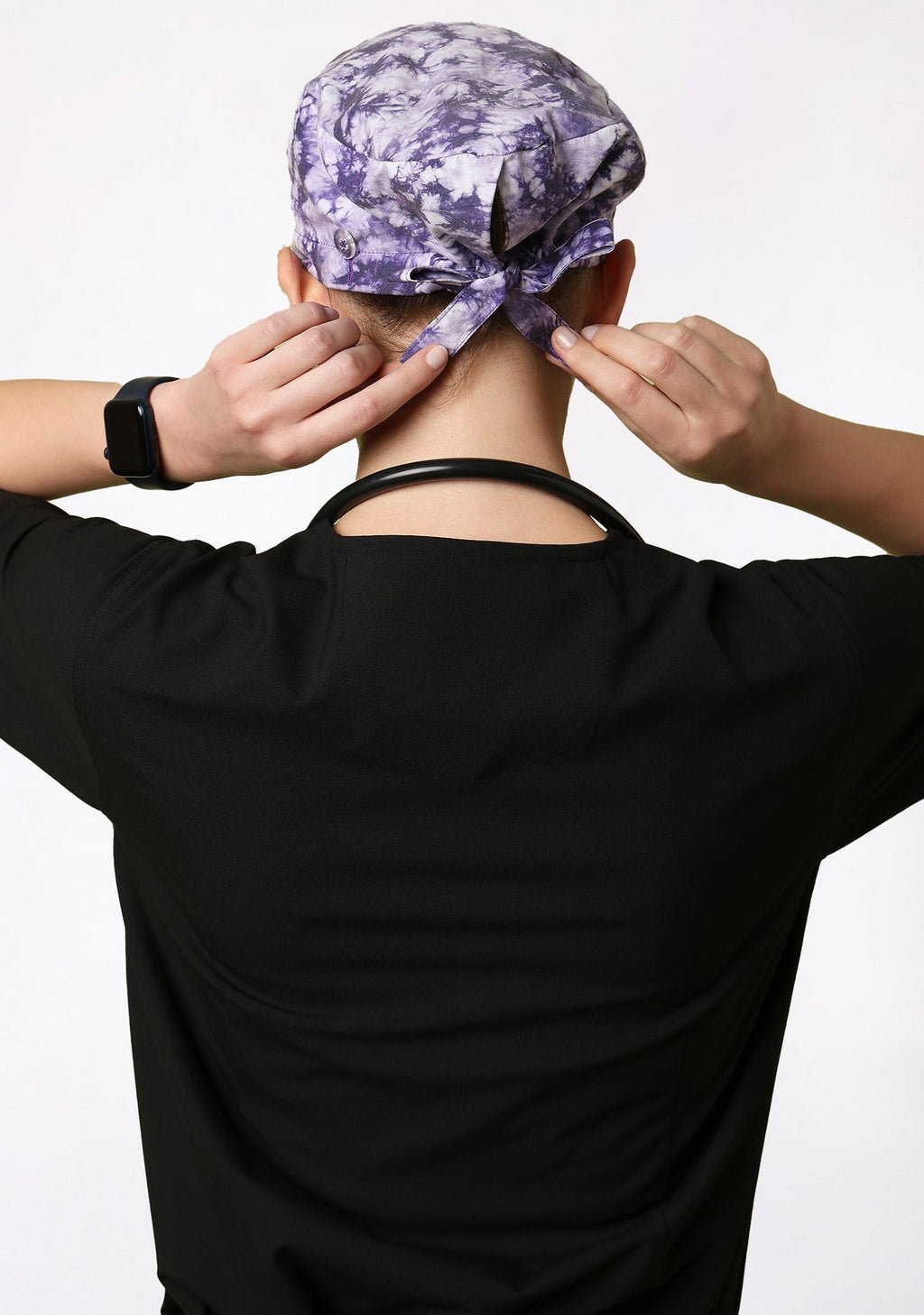 Printed Unisex (Tie & Dye Purple) Scrub Cap - Pack of 2