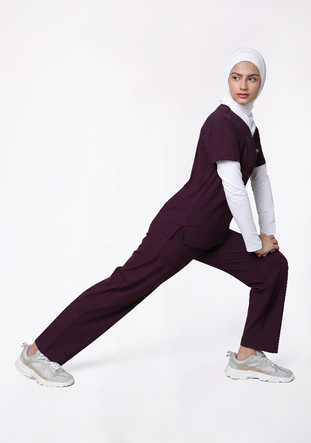 ecoflex™ Women's V-Neck (Wine) Scrub