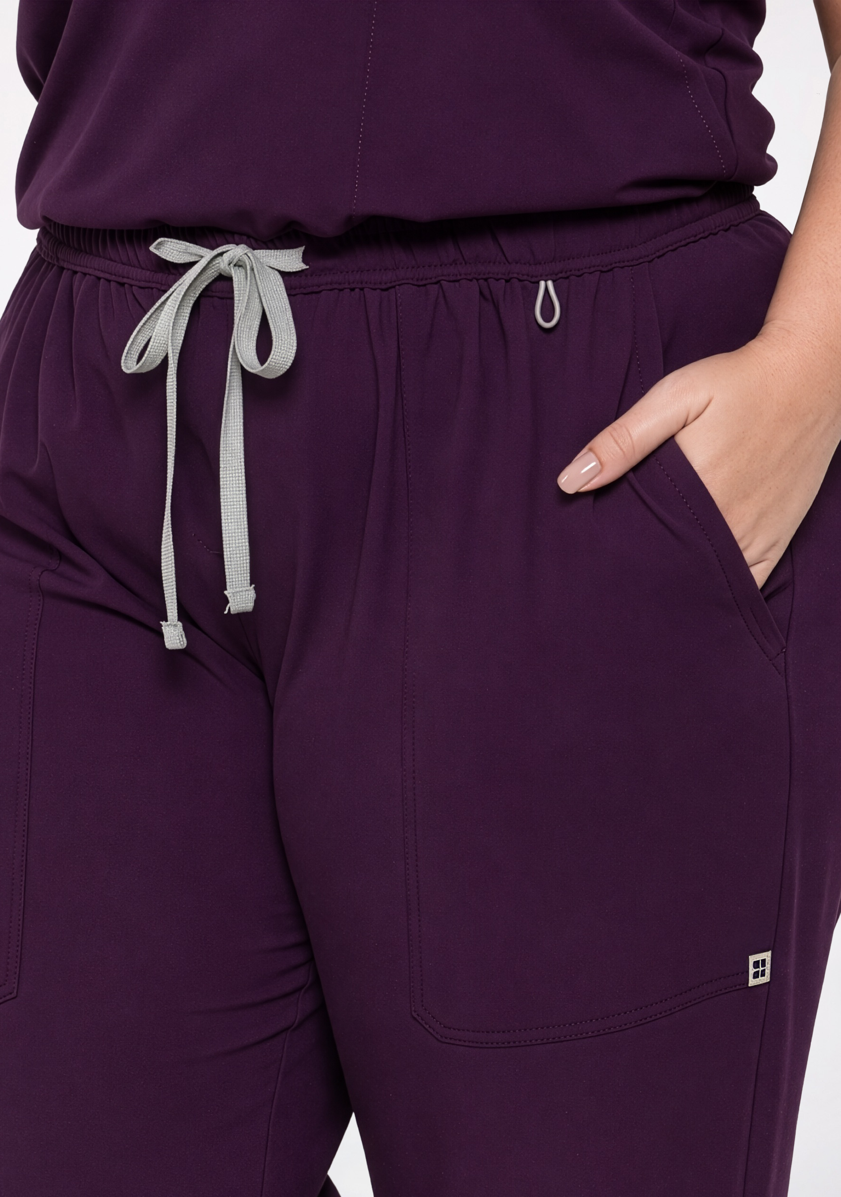 ecoflex™ Women's V-Neck (Wine) Plus Size Scrub