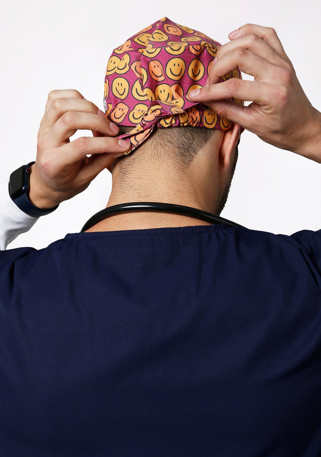 Printed Unisex (Smiley) Scrub Cap - Pack of 2