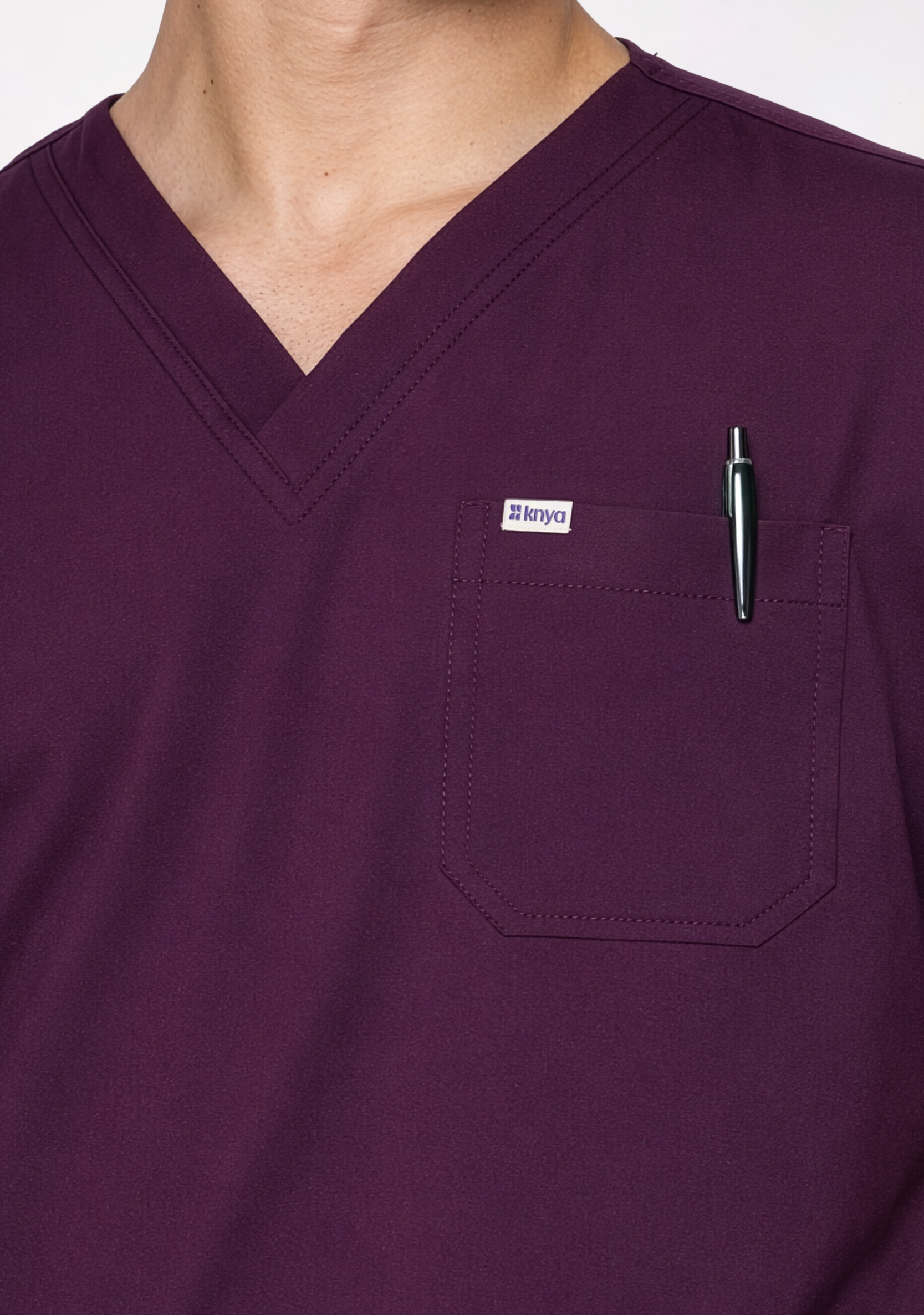 ecoflex™ Men's V-Neck (Wine) Plus Size Scrub