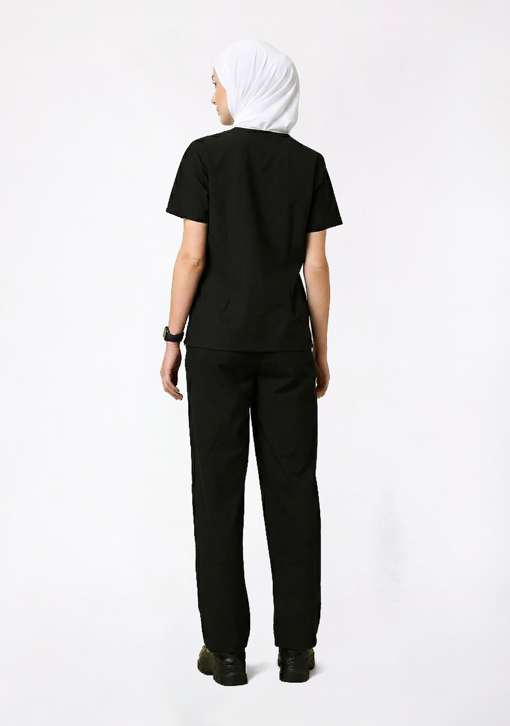 ecoflex™ Women's V-Neck (Black) Scrub