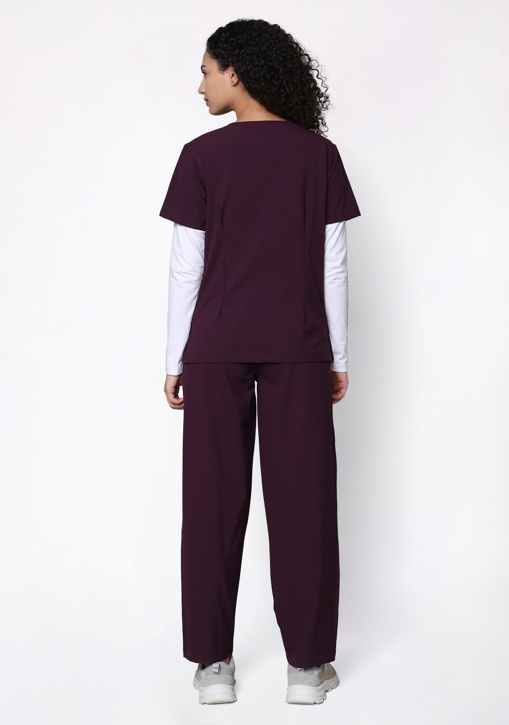 ecoflex™ Women's V-Neck (Wine) Plus Size Scrub