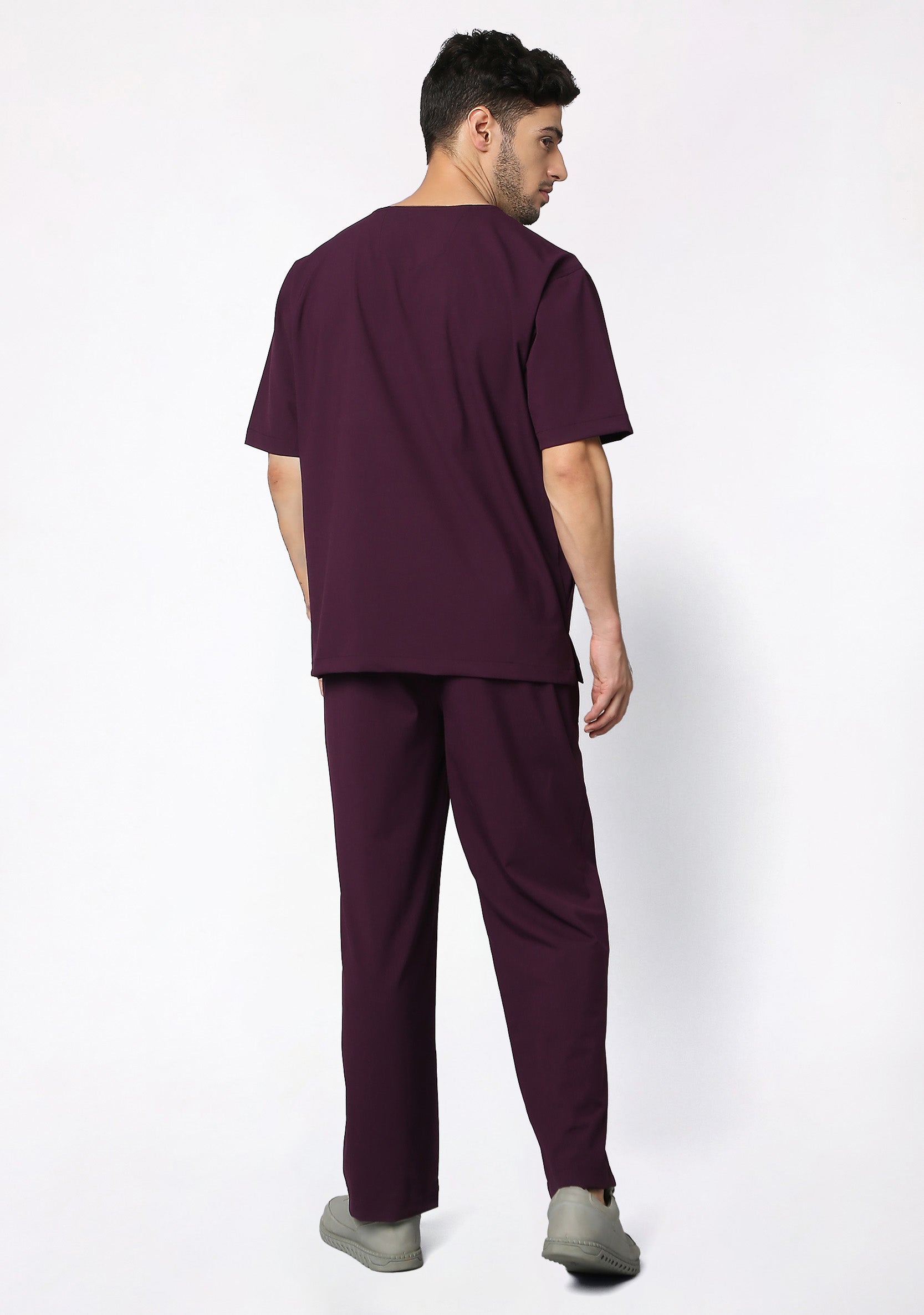 ecoflex™ Men's V-Neck (Wine) Plus Size Scrub
