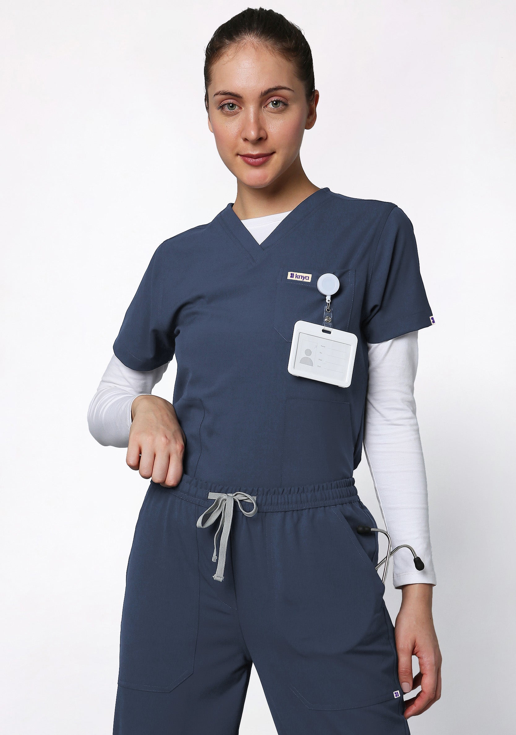 ecoflex™ Women's V-Neck (Steel Grey) Scrub