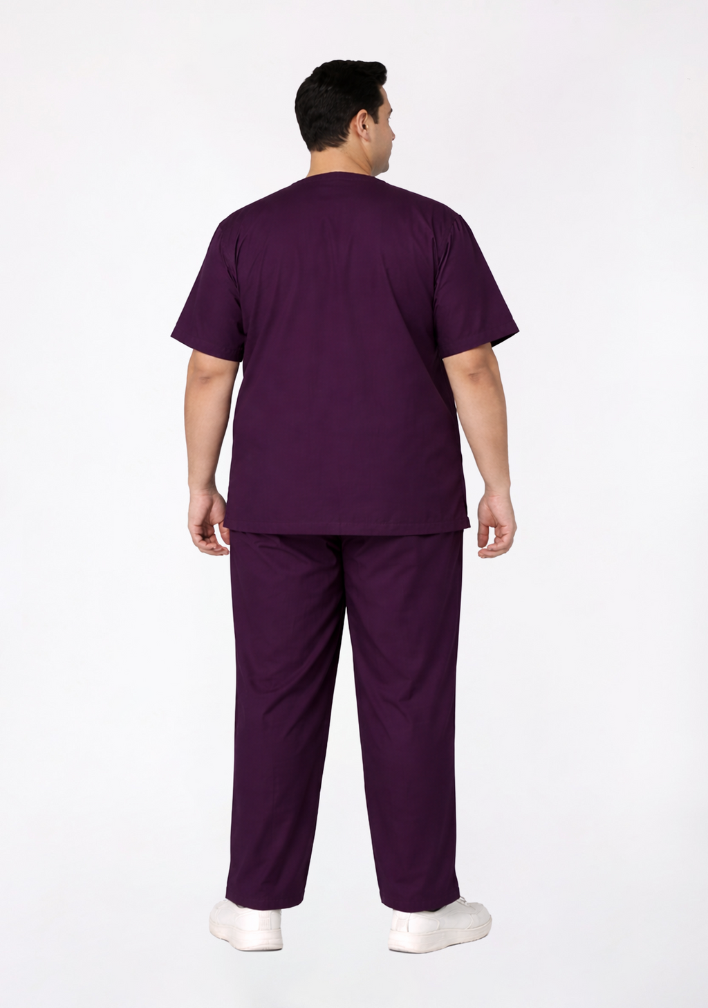Classic Men's V-Neck (Wine) Plus Size Scrub