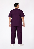 Classic Men's V-Neck (Wine) Plus Size Scrub
