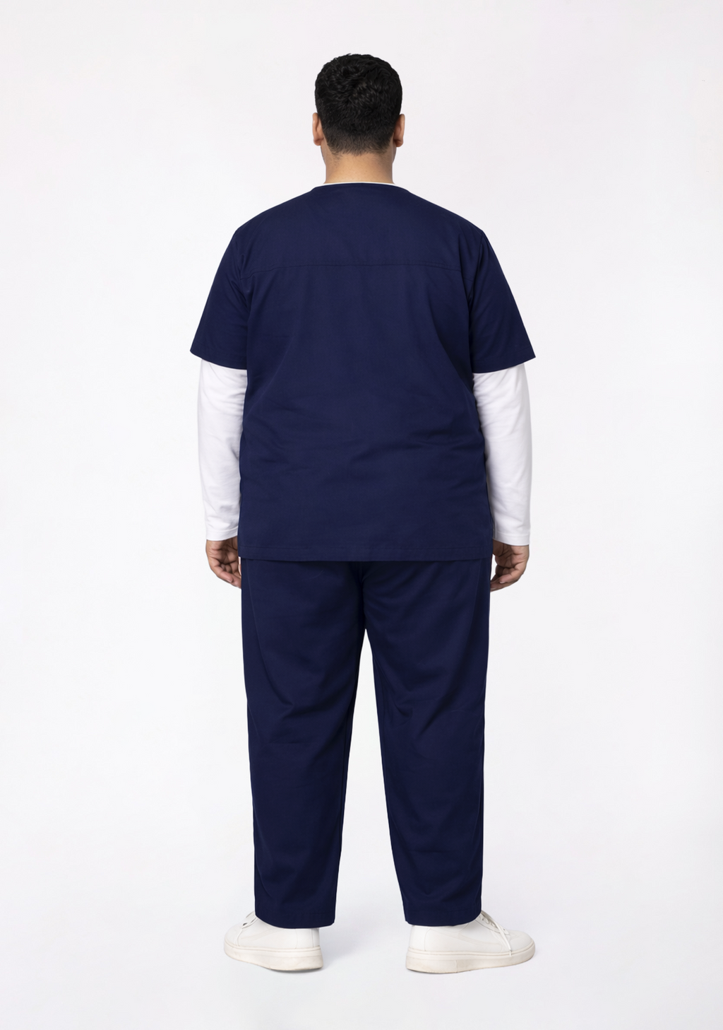 Classic Men's V-Neck (Navy) Plus Size Scrub