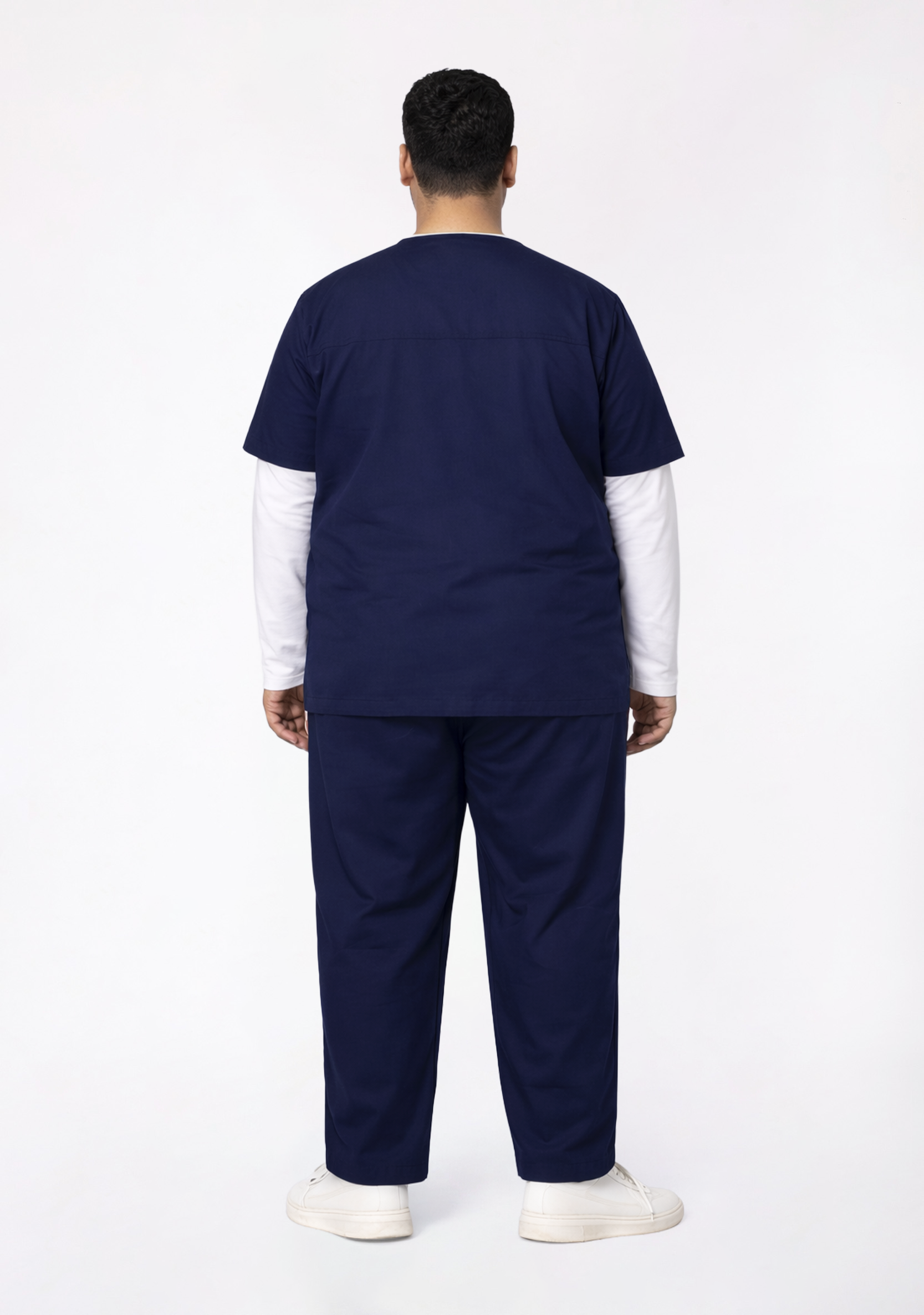 Classic Men's V-Neck (Navy) Plus Size Scrub