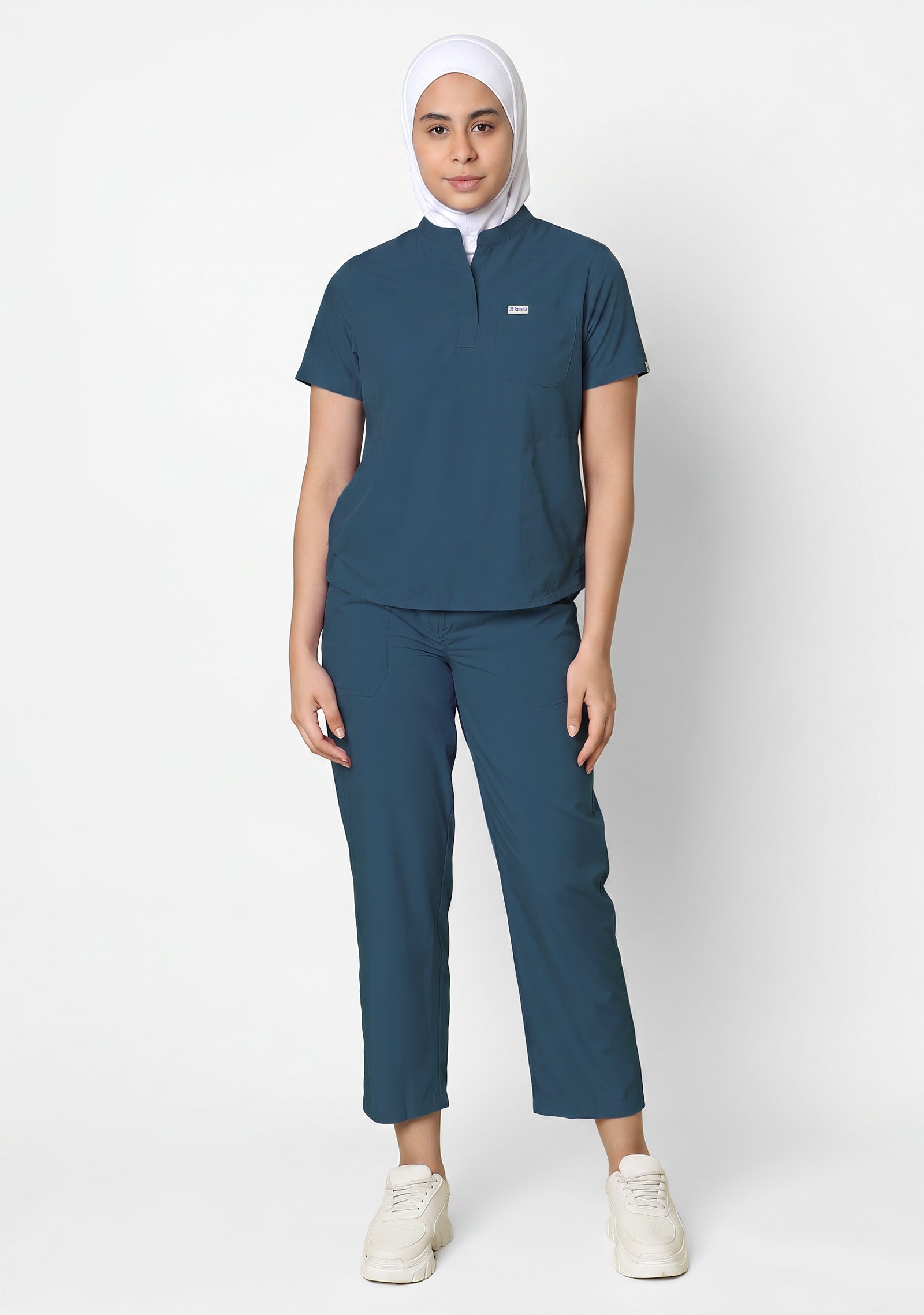 Classic Women's Mandarin Collar (Forest Green) Scrub