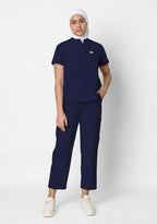 Classic Women's Mandarin Collar (Navy) Scrub