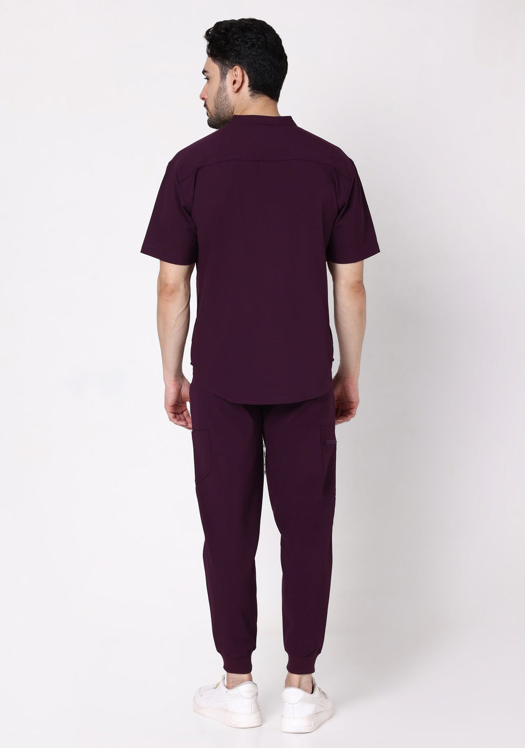 ecoflex™ Men's Mandarin Collar (Wine) Scrubs