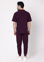 ecoflex™ Men's Mandarin Collar (Wine) Scrubs