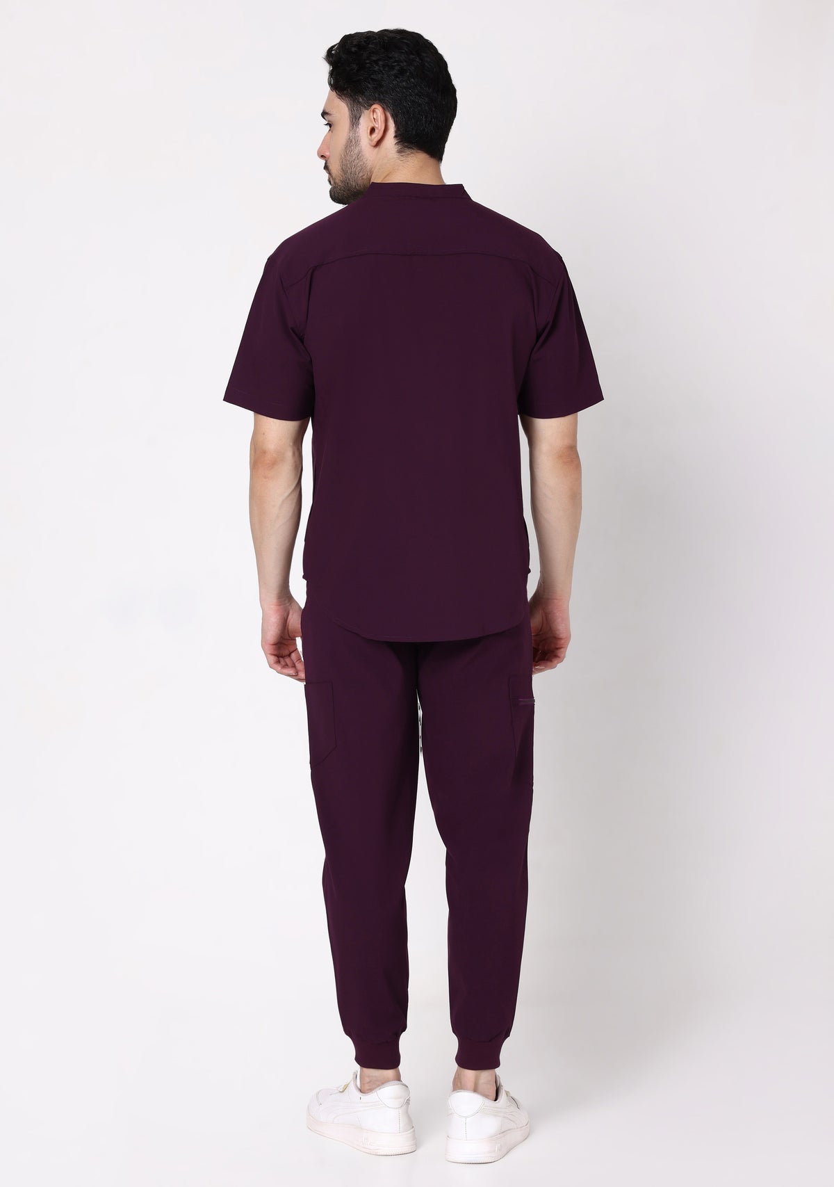 ecoflex™ Men's Mandarin Collar (Wine) Scrubs