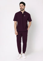 ecoflex™ Men's Mandarin Collar (Wine) Scrubs