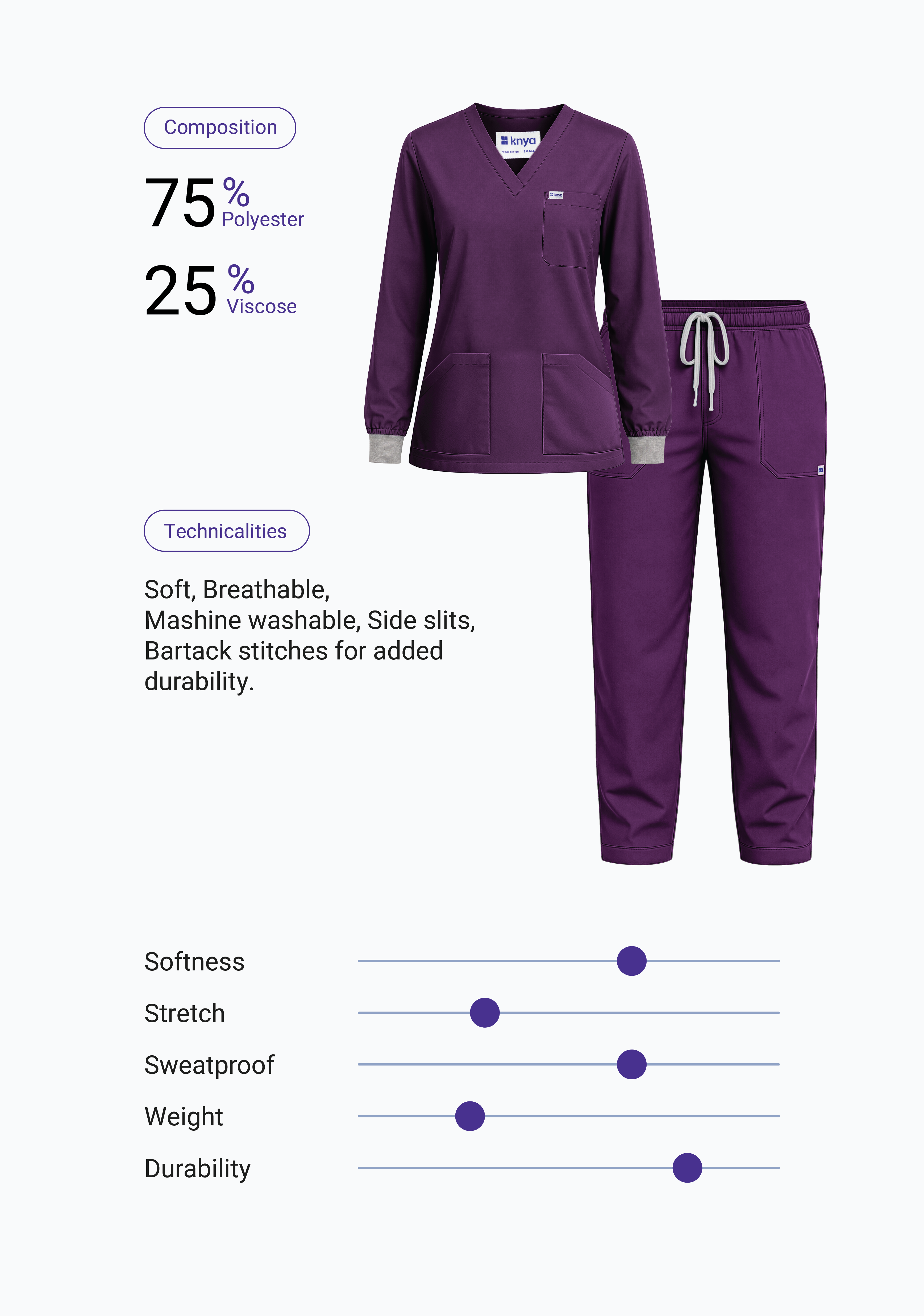 Classic Women's Longsleeves (Wine) Scrub