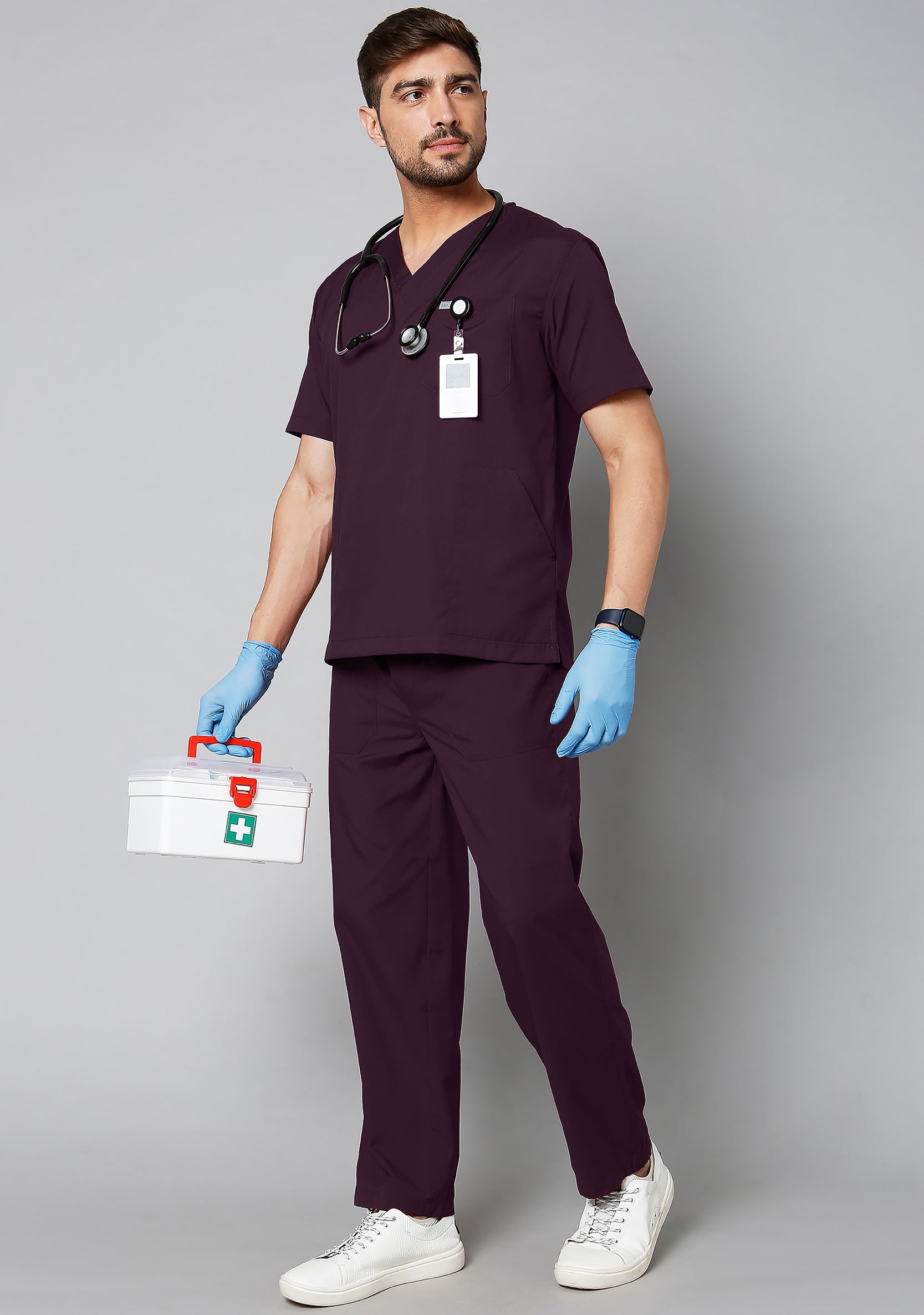 Classic Men's 2-Pocket New Gen (Wine) Scrub Bottom