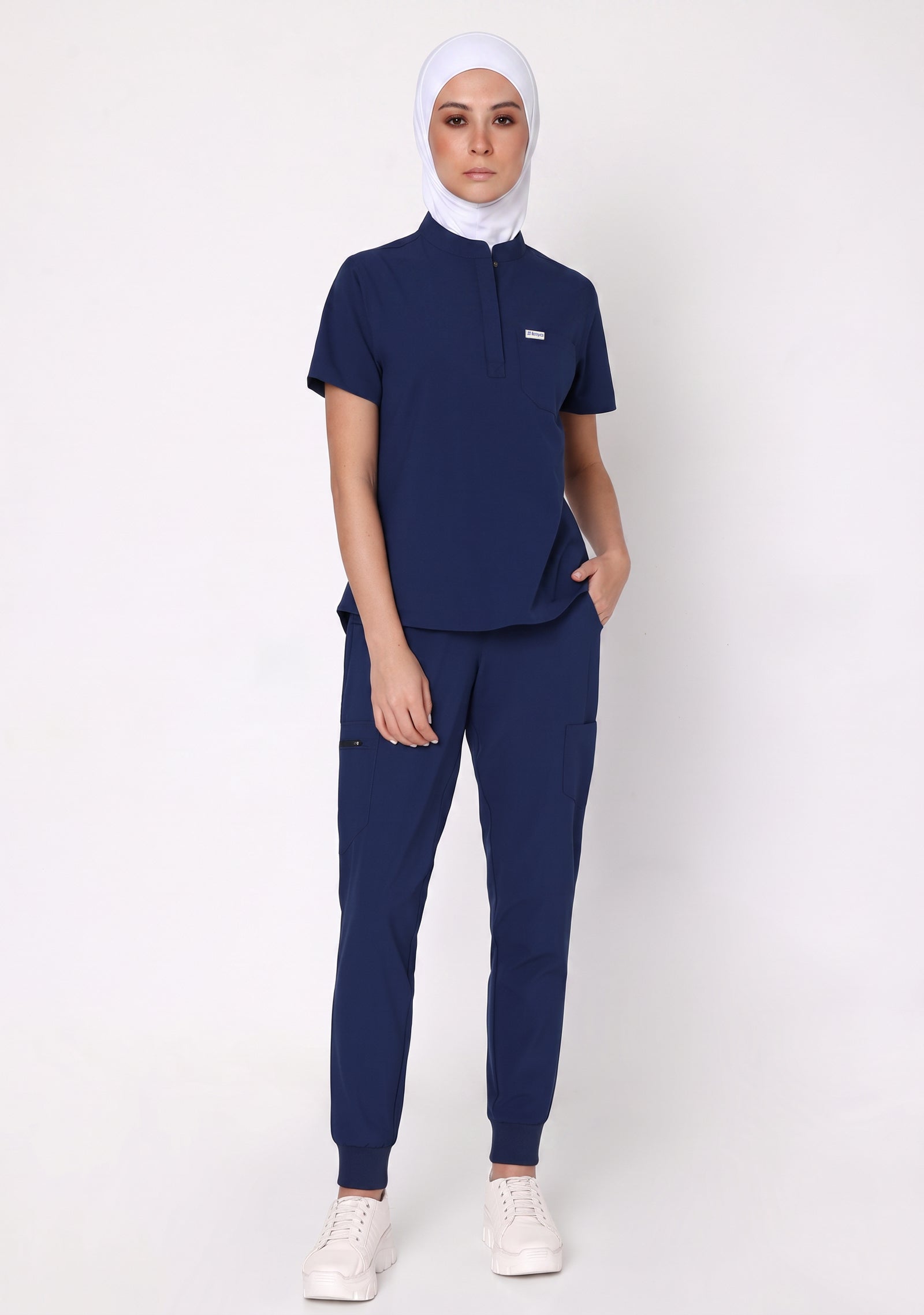 ecoflex™ Women's Mandarin Collar (Navy) Scrubs